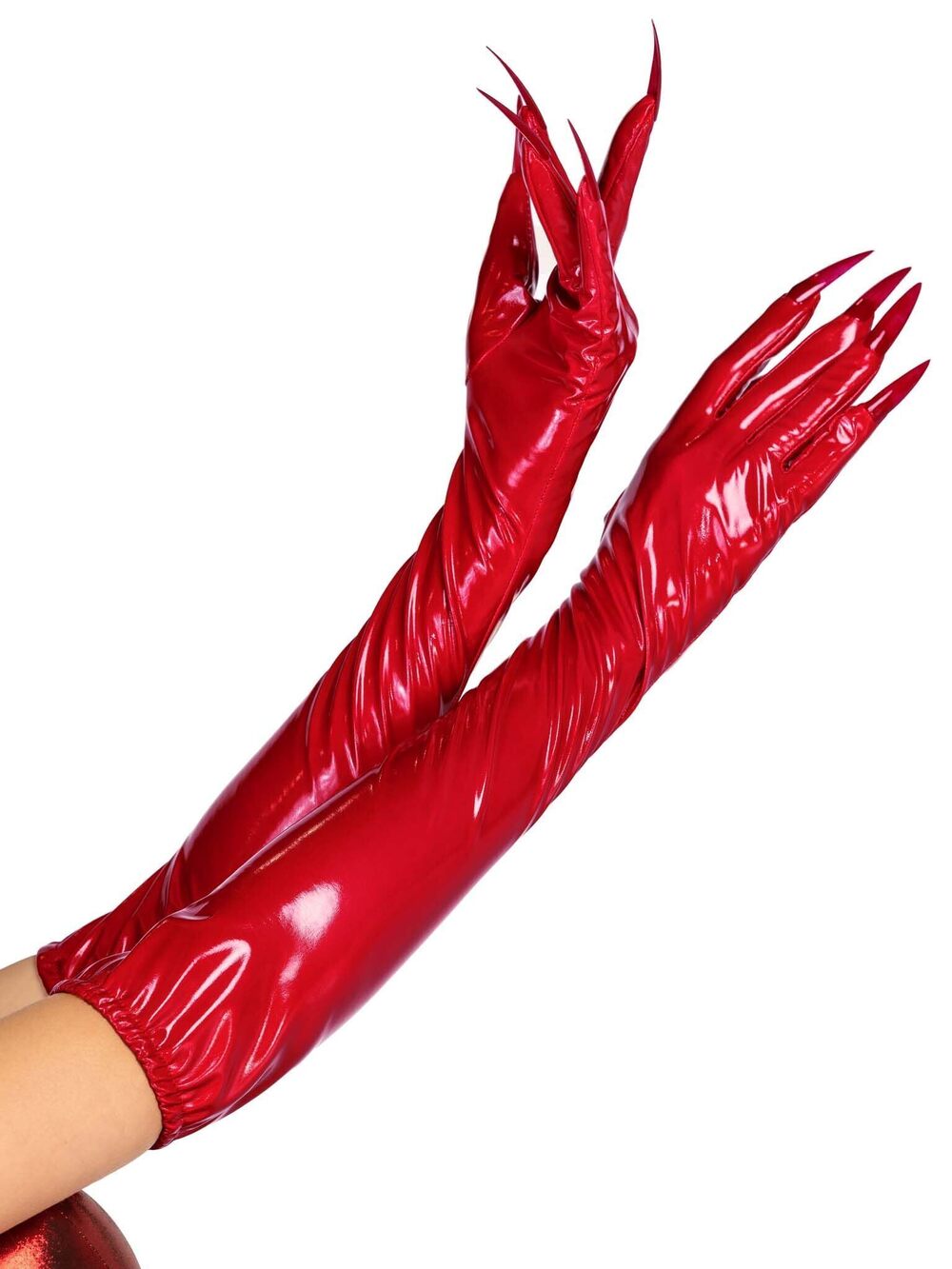3601 Vinyl Claw Gloves, Red, LARGE